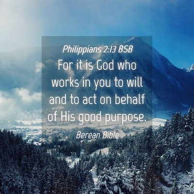Picture 04 - Philippians 2:13 BSB - For it is God who works in you to will and to act - Bible Verse Picture