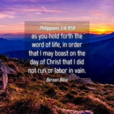 Picture 04 - Philippians 2:16 BSB - as you hold forth the word of life, in order that - Bible Verse Picture