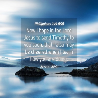 Picture 04 - Philippians 2:19 BSB - Now I hope in the Lord Jesus to send Timothy to - Bible Verse Picture
