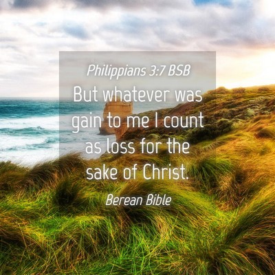Picture 04 - Philippians 3:7 BSB - But whatever was gain to me I count as loss for - Bible Verse Picture