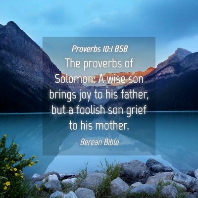 Picture 04 - Proverbs 10:1 BSB - The proverbs of Solomon: A wise son brings joy to - Bible Verse Picture