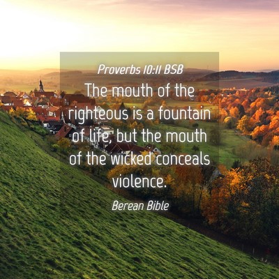 Picture 04 - Proverbs 10:11 BSB - The mouth of the righteous is a fountain of life, - Bible Verse Picture