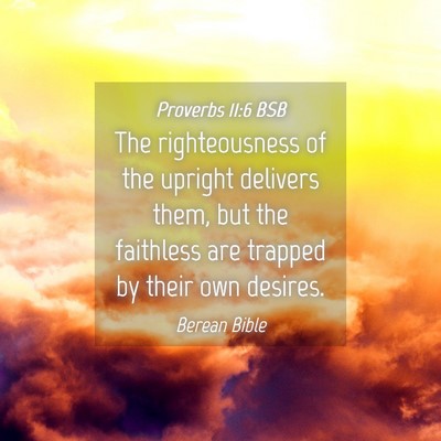 Picture 04 - Proverbs 11:6 BSB - The righteousness of the upright delivers them, - Bible Verse Picture