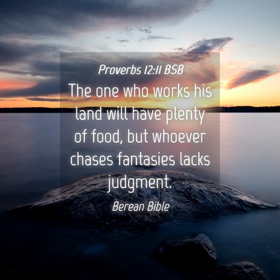 Picture 04 - Proverbs 12:11 BSB - The one who works his land will have plenty of - Bible Verse Picture