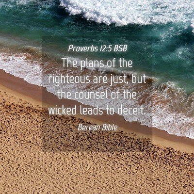 Picture 04 - Proverbs 12:5 BSB - The plans of the righteous are just, but the - Bible Verse Picture