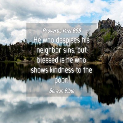 Picture 04 - Proverbs 14:21 BSB - He who despises his neighbor sins, but blessed is - Bible Verse Picture
