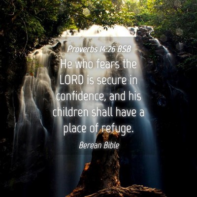 Picture 04 - Proverbs 14:26 BSB - He who fears the LORD is secure in confidence, - Bible Verse Picture