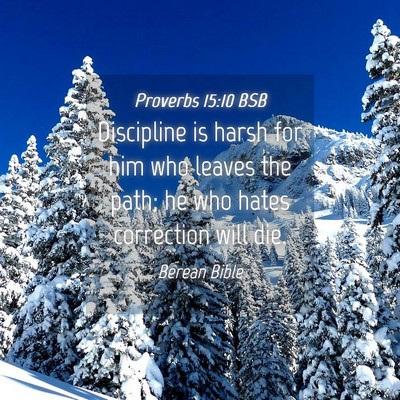 Picture 04 - Proverbs 15:10 BSB - Discipline is harsh for him who leaves the path; - Bible Verse Picture