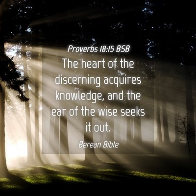 Picture 04 - Proverbs 18:15 BSB - The heart of the discerning acquires knowledge, - Bible Verse Picture