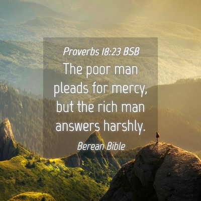 Picture 04 - Proverbs 18:23 BSB - The poor man pleads for mercy, but the rich man - Bible Verse Picture