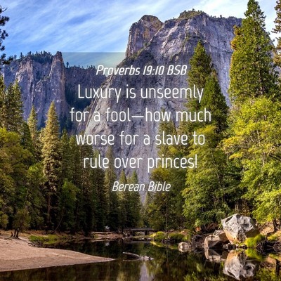 Picture 04 - Proverbs 19:10 BSB - Luxury is unseemly for a fool—how much worse - Bible Verse Picture