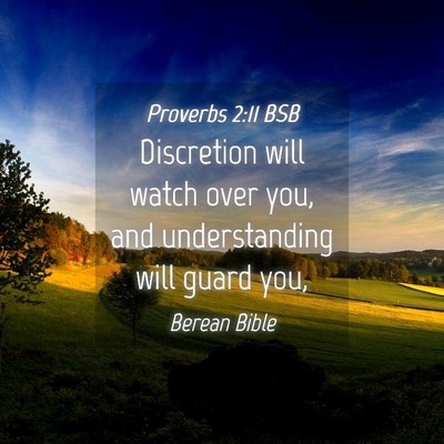 Picture 04 - Proverbs 2:11 BSB - Discretion will watch over you, and understanding - Bible Verse Picture
