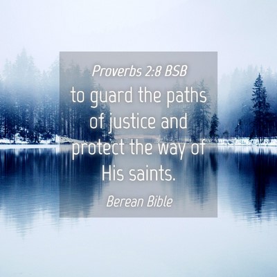 Picture 04 - Proverbs 2:8 BSB - to guard the paths of justice and protect the way - Bible Verse Picture