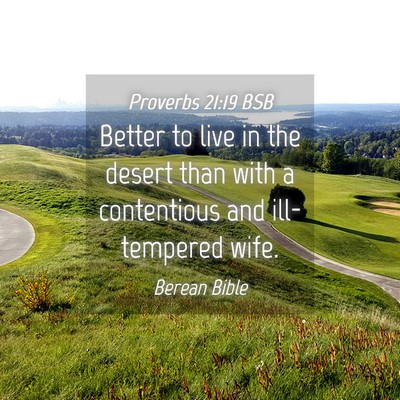 Picture 04 - Proverbs 21:19 BSB - Better to live in the desert than with a - Bible Verse Picture