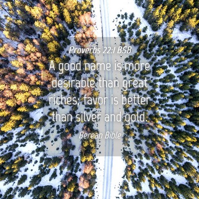 Picture 04 - Proverbs 22:1 BSB - A good name is more desirable than great riches; - Bible Verse Picture