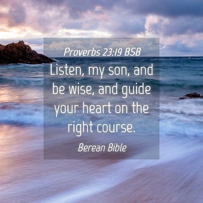 Picture 04 - Proverbs 23:19 BSB - Listen, my son, and be wise, and guide your heart - Bible Verse Picture