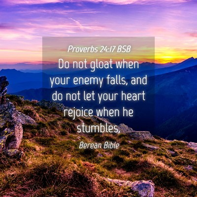 Picture 04 - Proverbs 24:17 BSB - Do not gloat when your enemy falls, and do not - Bible Verse Picture