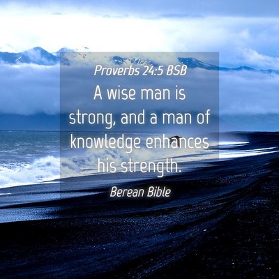 Picture 04 - Proverbs 24:5 BSB - A wise man is strong, and a man of knowledge - Bible Verse Picture