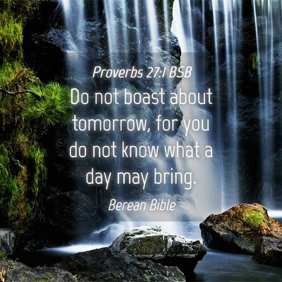 Picture 04 - Proverbs 27:1 BSB - Do not boast about tomorrow, for you do not know - Bible Verse Picture