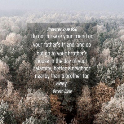Picture 04 - Proverbs 27:10 BSB - Do not forsake your friend or your father’s - Bible Verse Picture