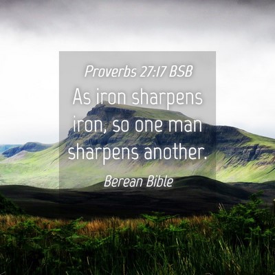 Picture 04 - Proverbs 27:17 BSB - As iron sharpens iron, so one man sharpens - Bible Verse Picture