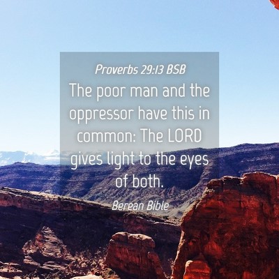 Picture 04 - Proverbs 29:13 BSB - The poor man and the oppressor have this in - Bible Verse Picture