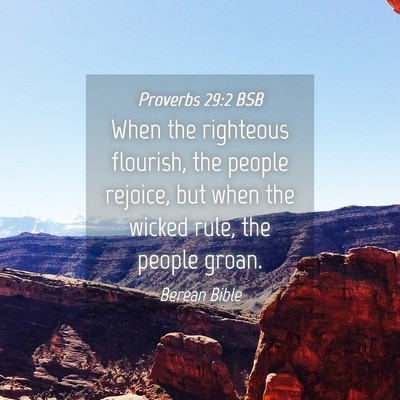Picture 04 - Proverbs 29:2 BSB - When the righteous flourish, the people rejoice, - Bible Verse Picture