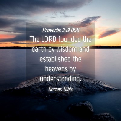 Picture 04 - Proverbs 3:19 BSB - The LORD founded the earth by wisdom and - Bible Verse Picture