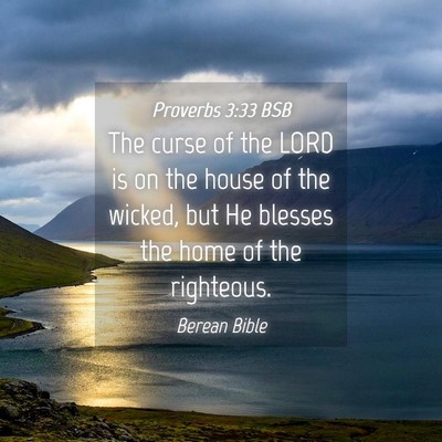 Picture 04 - Proverbs 3:33 BSB - The curse of the LORD is on the house of the - Bible Verse Picture