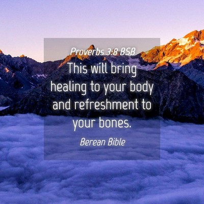 Picture 04 - Proverbs 3:8 BSB - This will bring healing to your body and - Bible Verse Picture