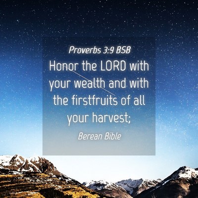 Picture 04 - Proverbs 3:9 BSB - Honor the LORD with your wealth and with the - Bible Verse Picture