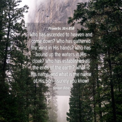 Picture 04 - Proverbs 30:4 BSB - Who has ascended to heaven and come down? Who has - Bible Verse Picture