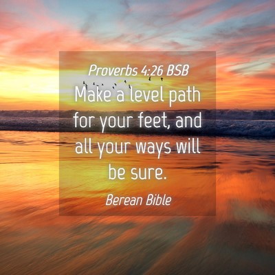 Picture 04 - Proverbs 4:26 BSB - Make a level path for your feet, and all your - Bible Verse Picture