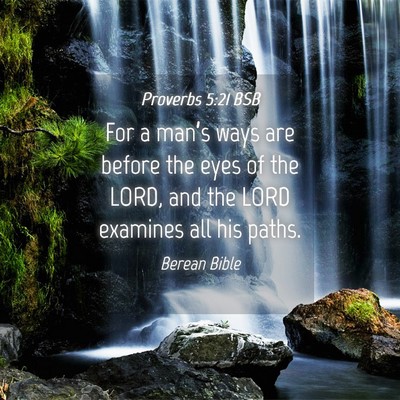 Picture 04 - Proverbs 5:21 BSB - For a man’s ways are before the eyes of the - Bible Verse Picture