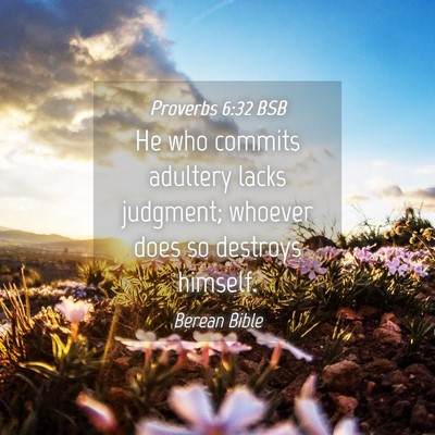 Picture 04 - Proverbs 6:32 BSB - He who commits adultery lacks judgment; whoever - Bible Verse Picture