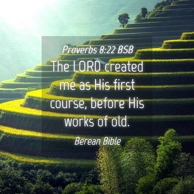 Picture 04 - Proverbs 8:22 BSB - The LORD created me as His first course, before - Bible Verse Picture