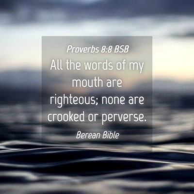 Picture 04 - Proverbs 8:8 BSB - All the words of my mouth are righteous; none are - Bible Verse Picture