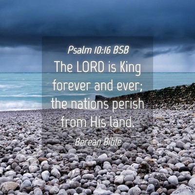 Picture 04 - Psalm 10:16 BSB - The LORD is King forever and ever; the nations - Bible Verse Picture