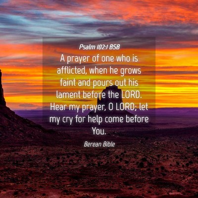 Picture 04 - Psalm 102:1 BSB - A prayer of one who is afflicted, when he grows - Bible Verse Picture