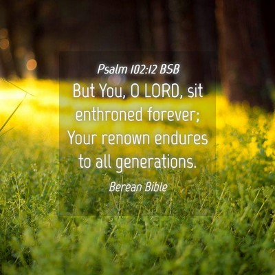 Picture 04 - Psalm 102:12 BSB - But You, O LORD, sit enthroned forever; Your - Bible Verse Picture