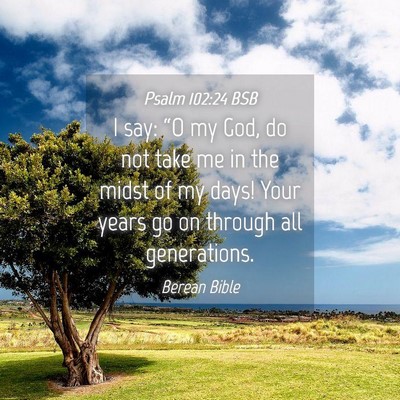 Picture 04 - Psalm 102:24 BSB - I say: “O my God, do not take me in the midst - Bible Verse Picture