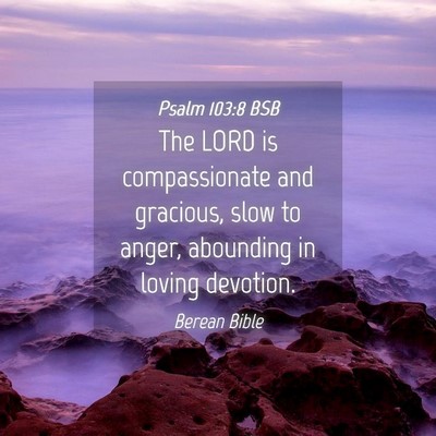 Picture 04 - Psalm 103:8 BSB - The LORD is compassionate and gracious, slow to - Bible Verse Picture