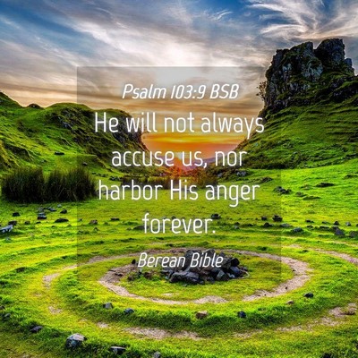 Picture 04 - Psalm 103:9 BSB - He will not always accuse us, nor harbor His - Bible Verse Picture