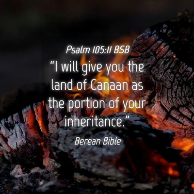 Picture 04 - Psalm 105:11 BSB - “I will give you the land of Canaan as the - Bible Verse Picture