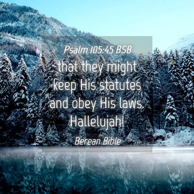 Picture 04 - Psalm 105:45 BSB - that they might keep His statutes and obey His - Bible Verse Picture