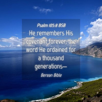 Picture 04 - Psalm 105:8 BSB - He remembers His covenant forever, the word He - Bible Verse Picture