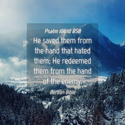 Picture 04 - Psalm 106:10 BSB - He saved them from the hand that hated them; He - Bible Verse Picture