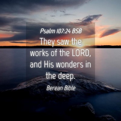 Picture 04 - Psalm 107:24 BSB - They saw the works of the LORD, and His wonders - Bible Verse Picture