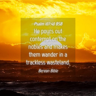 Picture 04 - Psalm 107:40 BSB - He pours out contempt on the nobles and makes - Bible Verse Picture