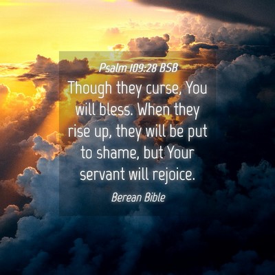 Picture 04 - Psalm 109:28 BSB - Though they curse, You will bless. When they rise - Bible Verse Picture